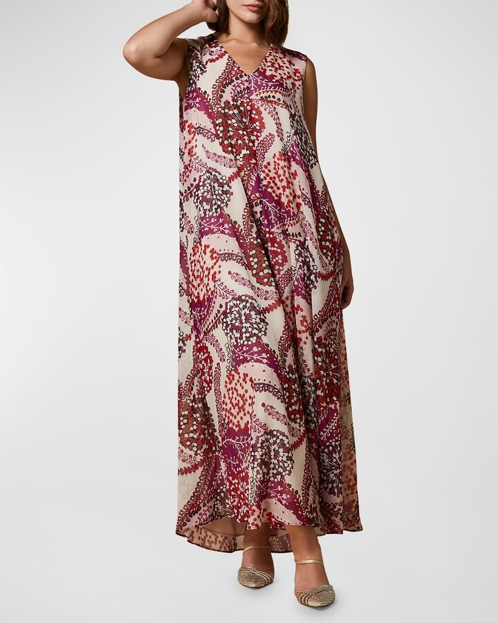 Marina Rinaldi Plus Size Doll FloralPrint Silk Maxi Dress ShopStyle