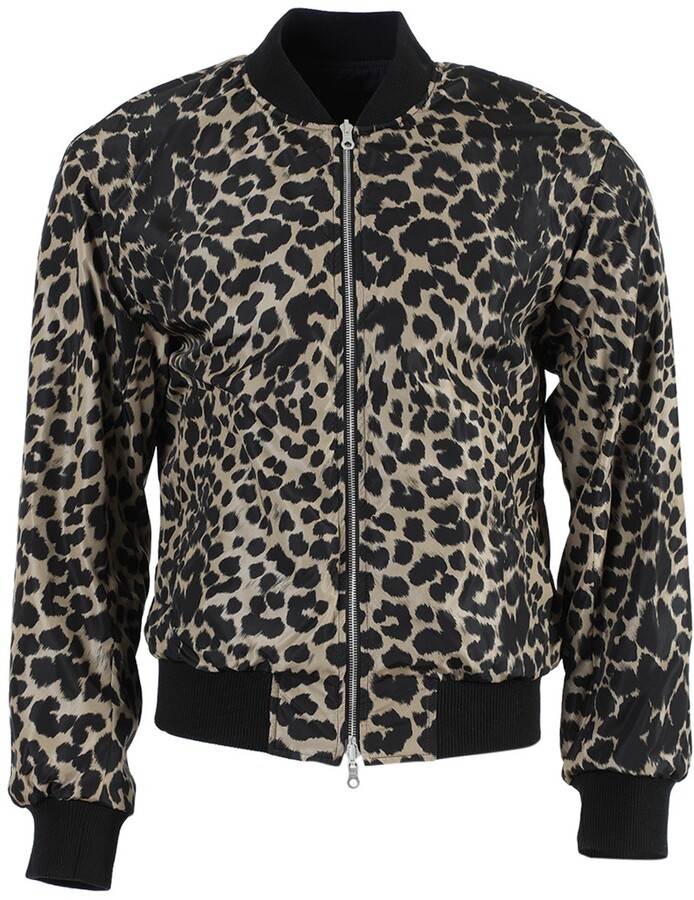 mens leopard bomber jacket