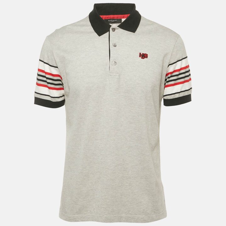 Givenchy Grey Cotton Pique Polo T-Shirt L