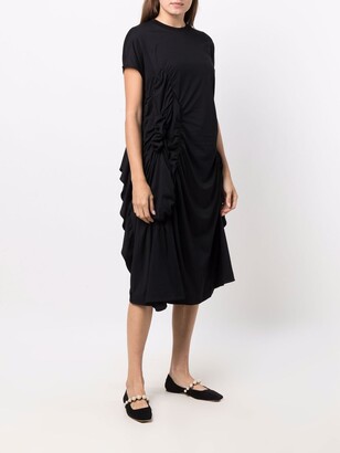 Simone Rocha Asymmetric Ruched Midi Dress