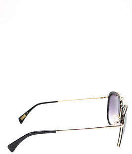 Ted Baker Black Gold Tone Accented Aviator Sunglasses