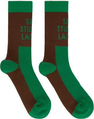 S.R. STUDIO. LA. CA. Green & Brown Contrast Socks
