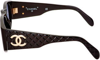 Chanel Black Acrylic Cc Sunglasses