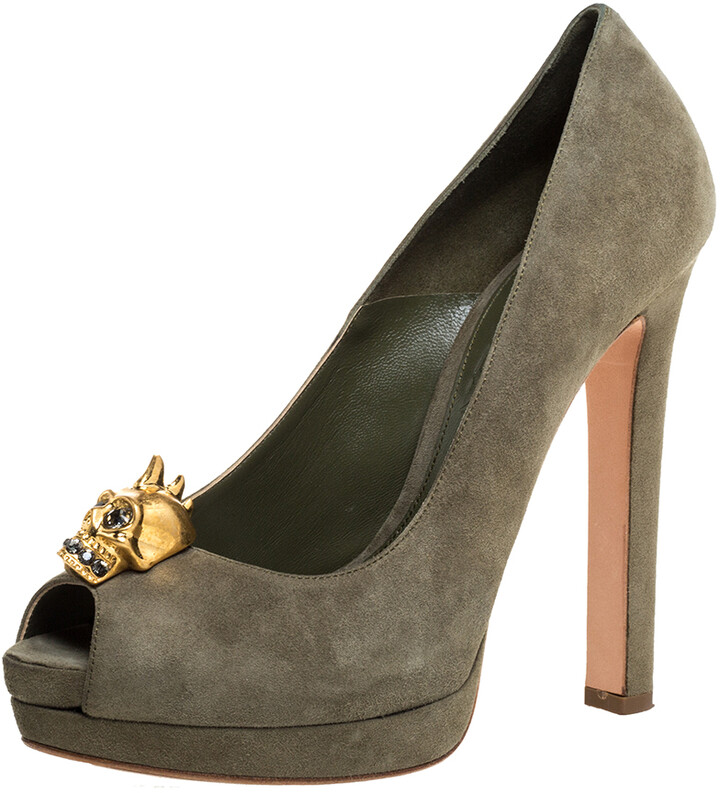 Taupe Peep Toe Heels | Shop the world's largest collection of fashion |  ShopStyle UK