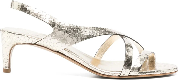 Del Carlo 55mm Snakeskin-Effect Sandals