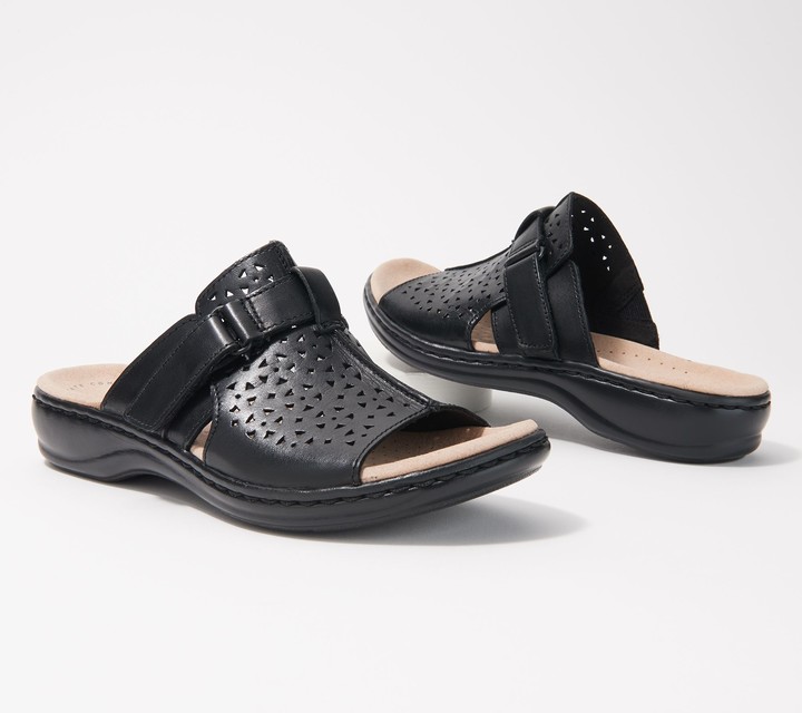 Clarks Collection Leather Slide Sandals 