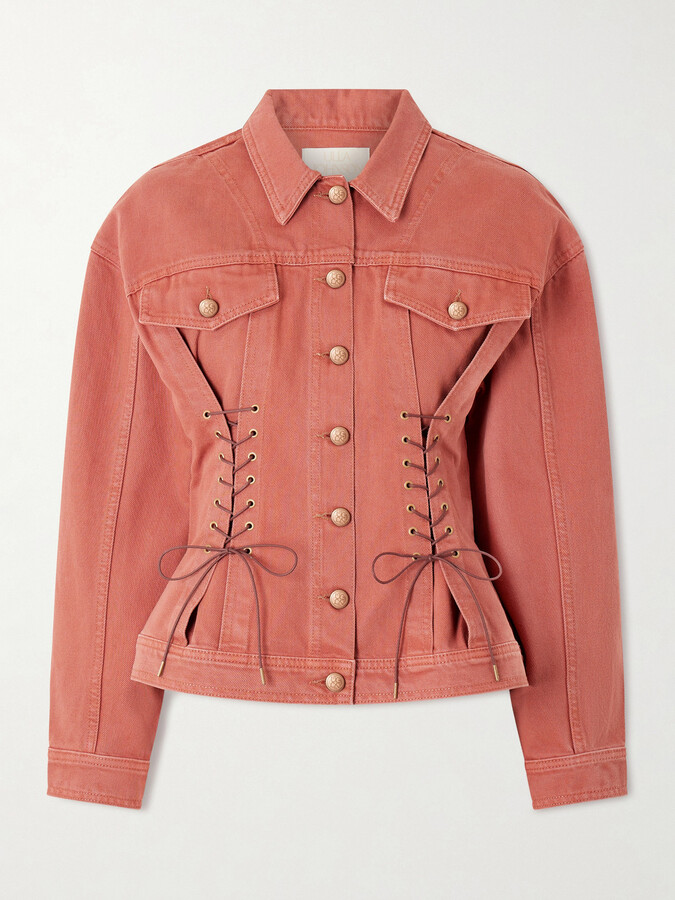 Ulla Johnson Naomi Denim Jacket - Red
