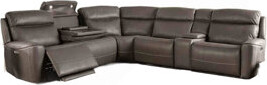 Latitude Run Power Reclining Sectional Couch Leatherette Sofa Corner Wedge Chairs Console Living Room Furniture Recliner L-Shaped Sectional