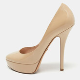 Thumbnail for your product : Dolce & Gabbana Beige Patent Leather Platform Pumps Size 41