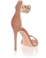 Thumbnail for your product : Gianvito Rossi Dark nude and gold suede sandal