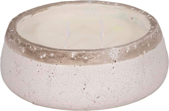 Liv & Skye 10 in. x 4 in. Ivory Woodsy Sage and Sea Salt Bowl Candle 35 oz.