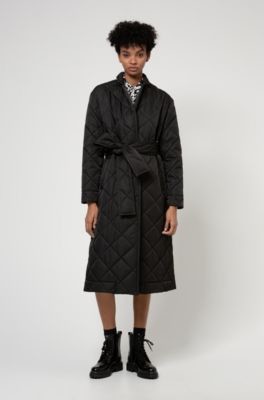 HUGO BOSS Long-line padded coat with reflective logo patch