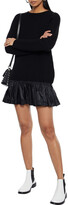 Thumbnail for your product : RED Valentino Ruffled Shell-paneled Ribbed Wool Mini Dress