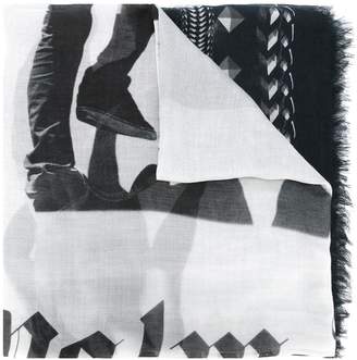 Palm Angels geometric print scarf