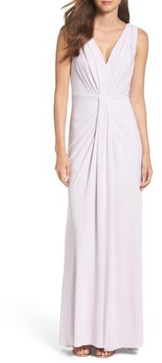 Vera Wang Women's Jersey Pleated Fit & Flare Gown