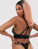 Thumbnail for your product : Tutti Rouge Rougette Kat fuller bust sheer stripe cutout bralette in black