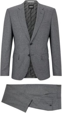 BOSS - Slim-fit suit in wool, silk and stretch