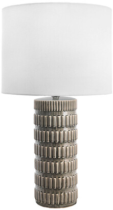 nuLoom 25In Paris Ridged Ceramic Linen Shade Table Lamp