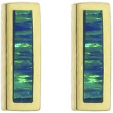 Thumbnail for your product : Jennifer Meyer Short Opal Inlay Bar Stud Earrings - Yellow Gold