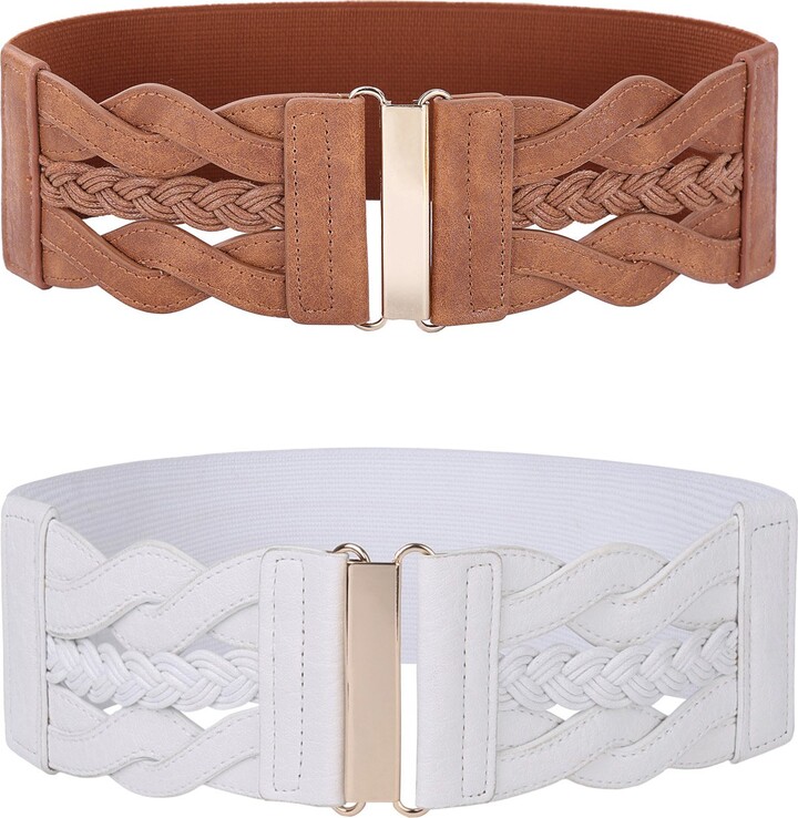 white elastic belt