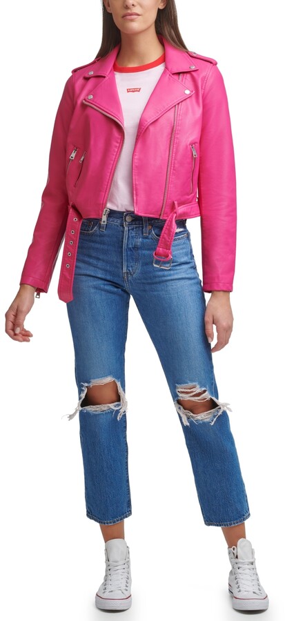 berry leather jacket