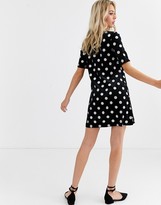 Thumbnail for your product : Glamorous velvet swing dress with metallic polka dot print