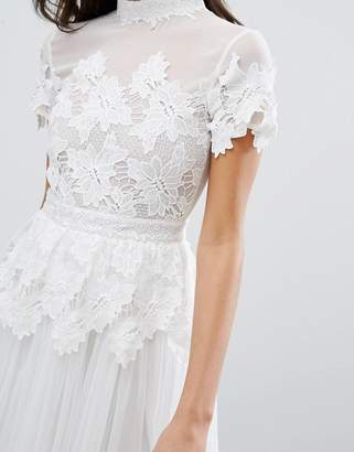 Miss Selfridge Lace And Tulle Layer Dress