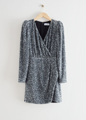 And other stories Sequin Wrap Mini Dress