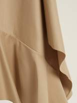 Thumbnail for your product : Palmer Harding Asymmetric Fluted Hem Cotton Twill Midi Skirt - Womens - Beige