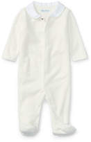Thumbnail for your product : Ralph Lauren Childrenswear Peter Pan Collar Velour Footie Pajamas, White, Size Newborn-9 Months