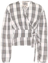 Thumbnail for your product : Baum und Pferdgarten Mianne checked cotton wrap top