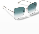 Thumbnail for your product : Alexander McQueen Oversized Square Metal Sunglasses