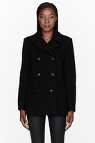 Thumbnail for your product : Alexander Wang T BY Black Pilly Wool Felt Peacoat