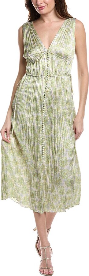 Rebecca Taylor Mini Astera Fleur Button Front Midi Dress