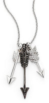 Thumbnail for your product : Jade Jagger Black/White Diamond & Sterling Silver Arrow Triple Pendant Necklace