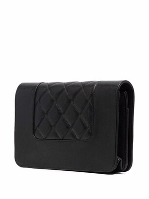 Chanel Pre Owned 2019 Diamond-Quilted Wallet-On-Chain