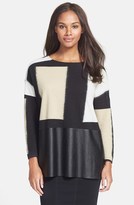Thumbnail for your product : Lafayette 148 New York Colorblock Mixed Media Top