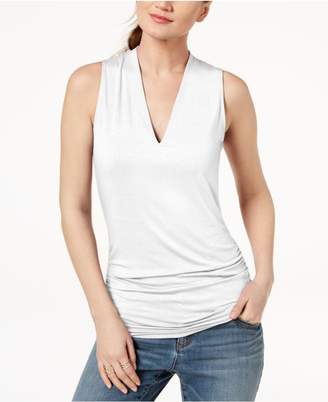 INC International Concepts Ruched V-Neck Top, Created for Macy's