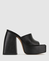Thumbnail for your product : betts Women's Black Open Toe Heels - Crawford Platform Mules