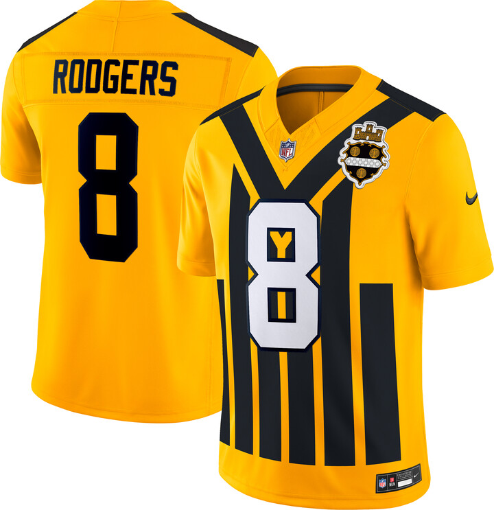 Nike Men's Aaron Rodgers Gold Pittsburgh Steelers Alternate Vapor F.U.S.E. Limited Jersey