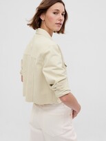 Thumbnail for your product : Gap Oversized Cropped Icon Denim Jacket with Washwell