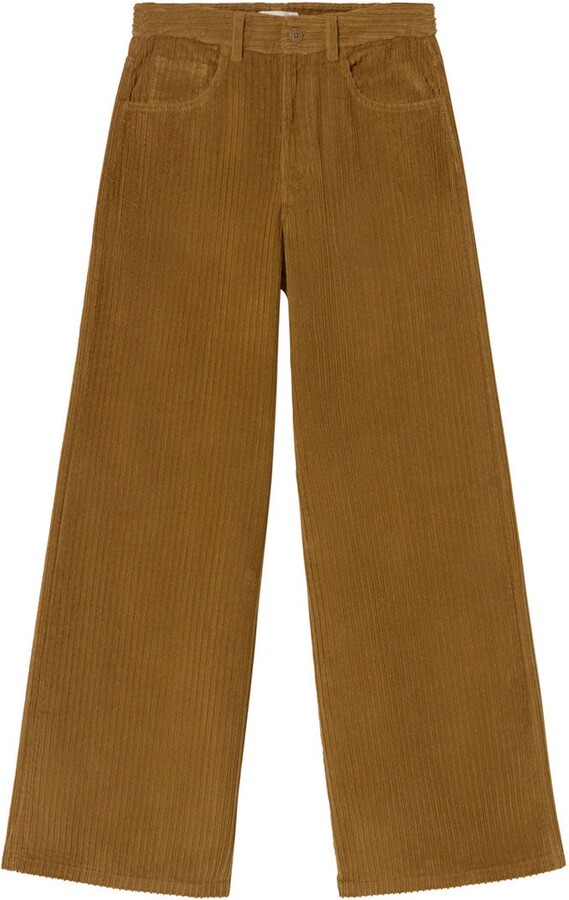 Thinking Mu Brown Wide Leg Corduroy Hedda Pants