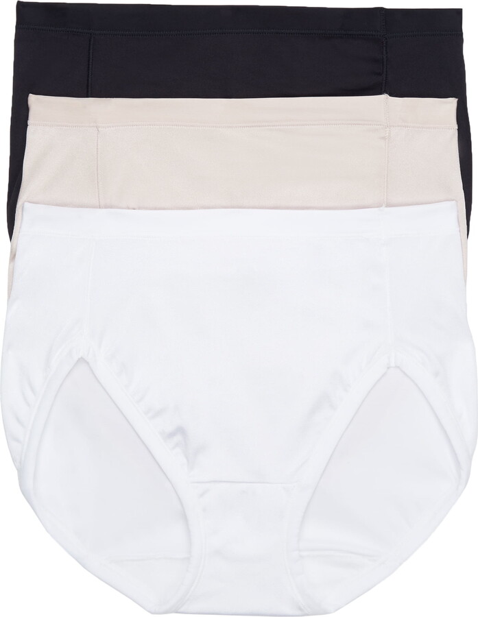 Vanity Fair Lingerie Women’s Body Caress Hi-Cut Underwear, 3-Pack