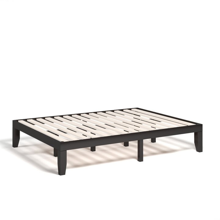 Queen Size Wooden Platform Bed Frame, Sleeplanner 14 Inch Solid Wood Platform Bed Frame Queen Size