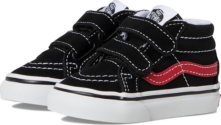 Vans Kids Sk8-Mid Reissue V (Infant/Toddler) Kids Shoes Retro Pop Black/Red : 8 Toddler M, Textile/Synthetic