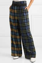 Thumbnail for your product : Tibi Stella Tartan Wool Pants - Blue