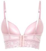 Thumbnail for your product : New Look Pink Mixed Lace Longline Bra