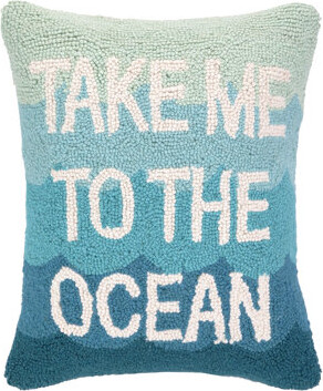 Peking Handicraft Take Me to the Ocean Hook Wool Lumbar Pillow