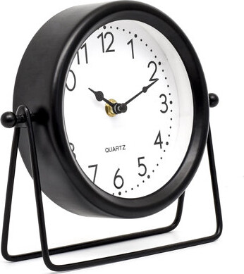 Latitude Run Vintage Black Table Clock On Stand, Decorative Desk And ...