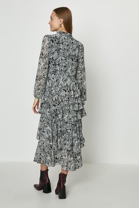 Coast Printed Long Sleeved Tiered Midi Dress